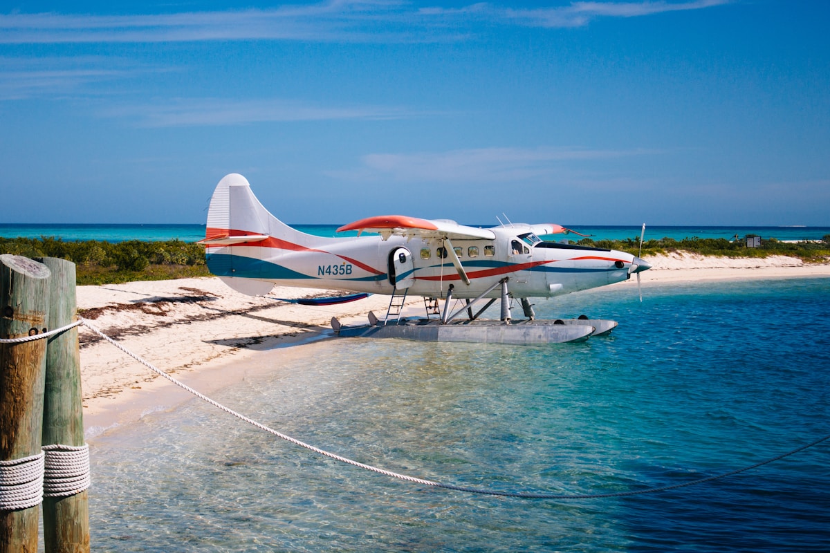 Seaplane on calm water