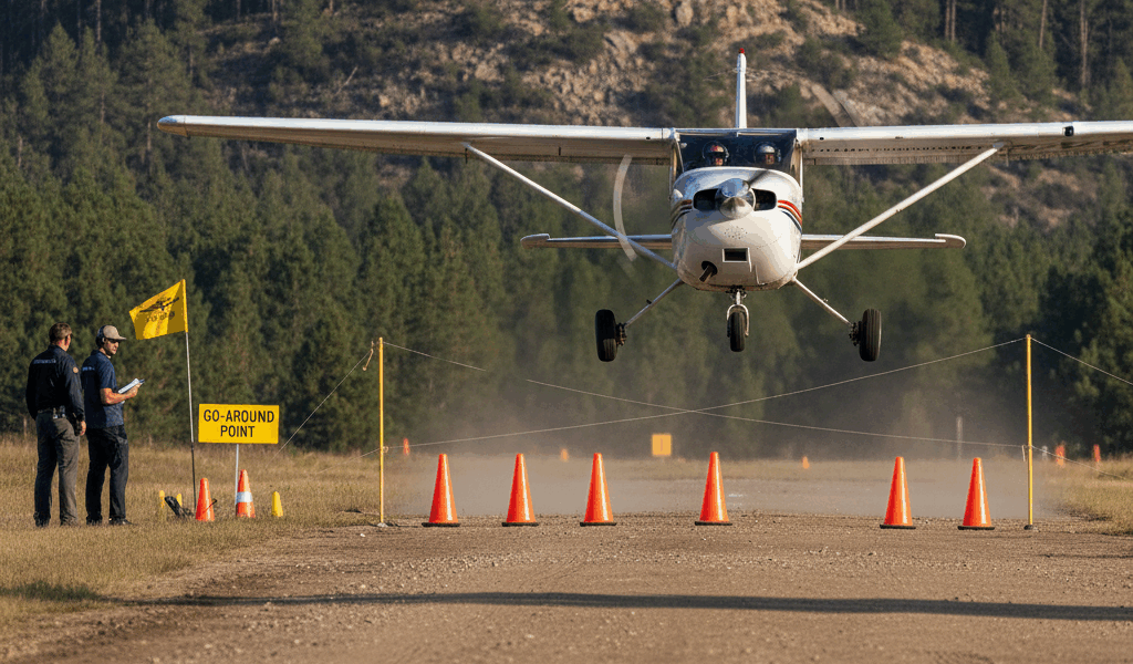 Short field landing practice