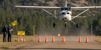 Short field landing practice